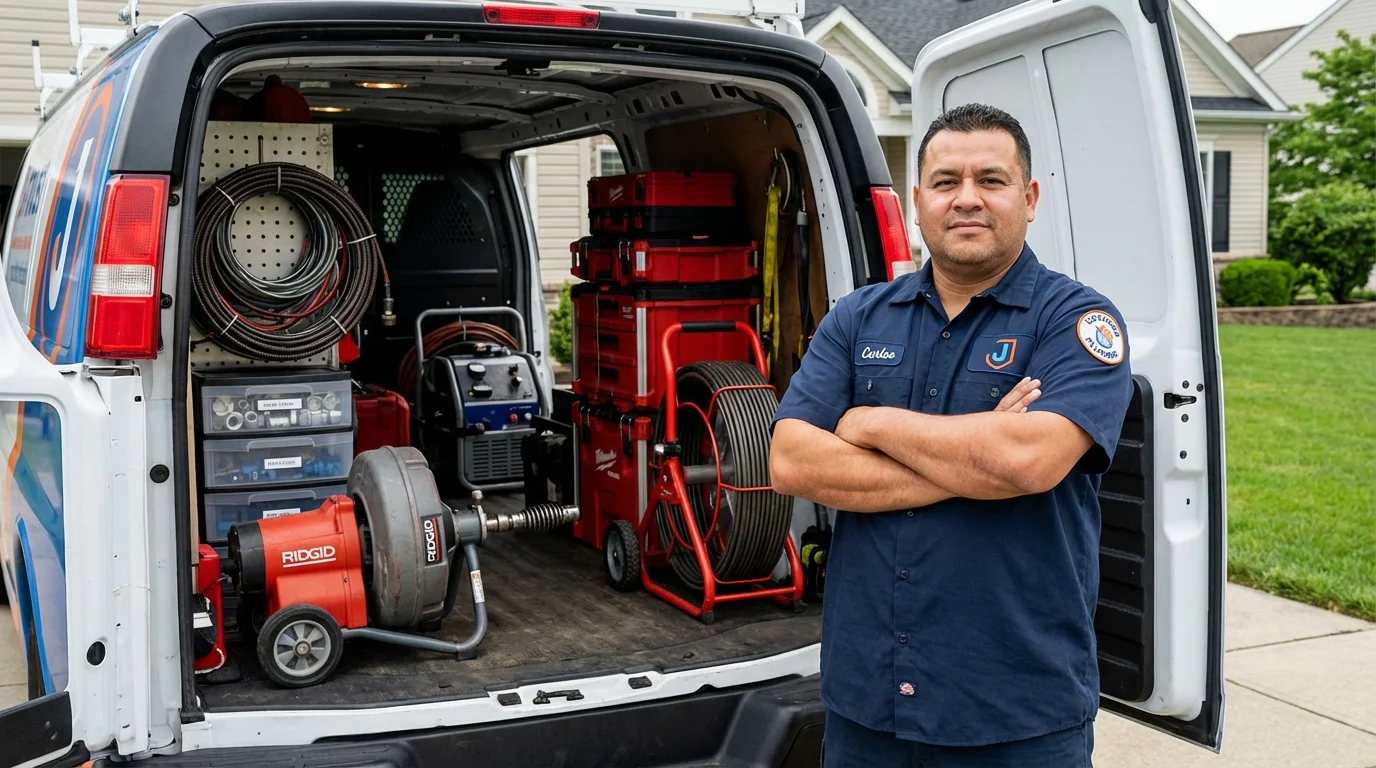 Professional drain cleaning equipment and Johns Plumbing LLC plumber in Winter Haven