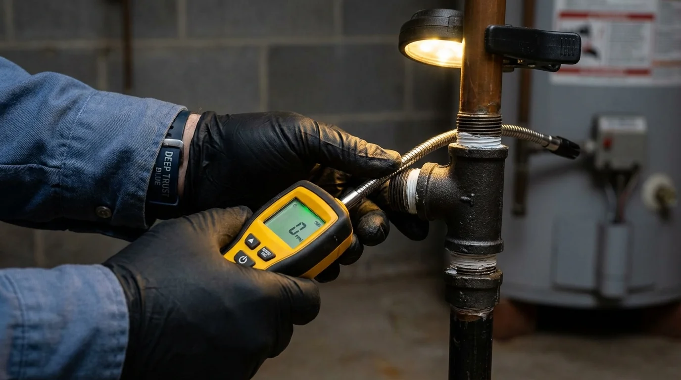 Gas leak detection with electronic sniffer by Johns Plumbing LLC in Winter Haven