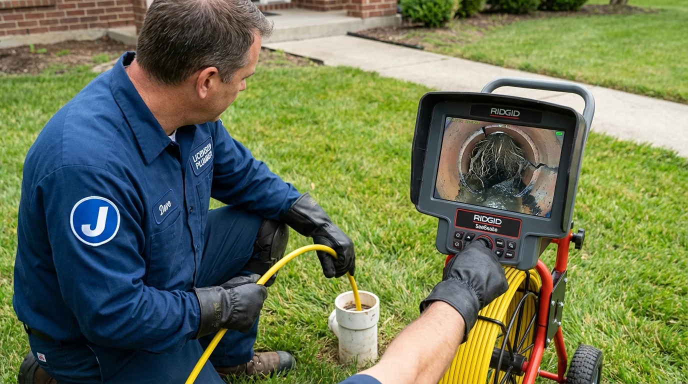 Sewer camera inspection being performed by Johns Plumbing LLC in Winter Haven