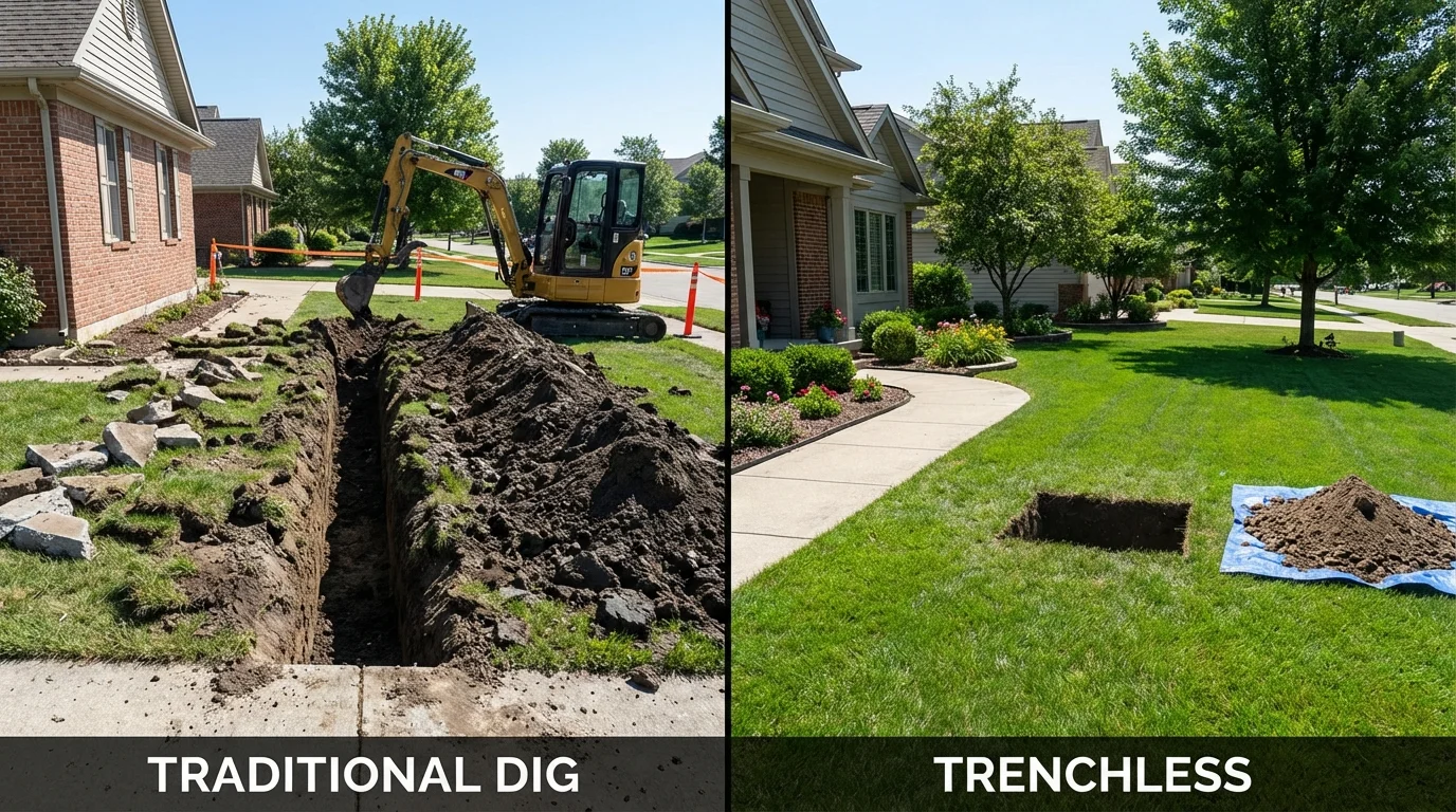 Trenchless sewer repair with minimal yard damage versus traditional excavation in Winter Haven, FL